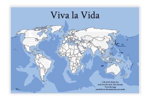 Weltkarte mit Flaggen als Reiseerinnerung