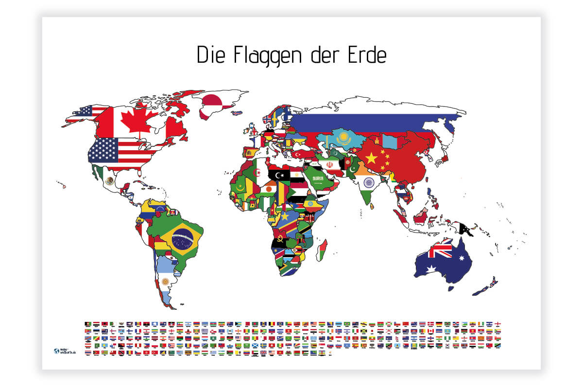 Weltkarte Flaggen